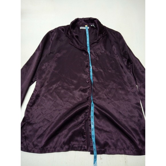 VTG VALERIE STEVENS 2 Piece Purple Satin PJ Lounge Set  SZ Small - Picture 4 of 6